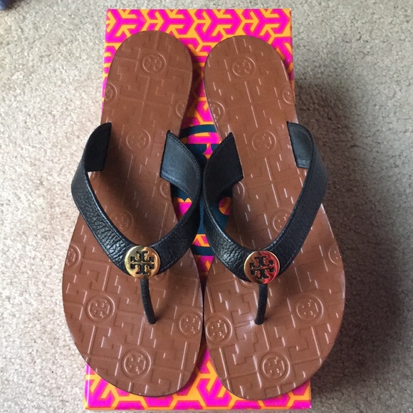 Tory Burch Shoes - NIB Tory Burch Thora Black Tumbled Leather Sandals